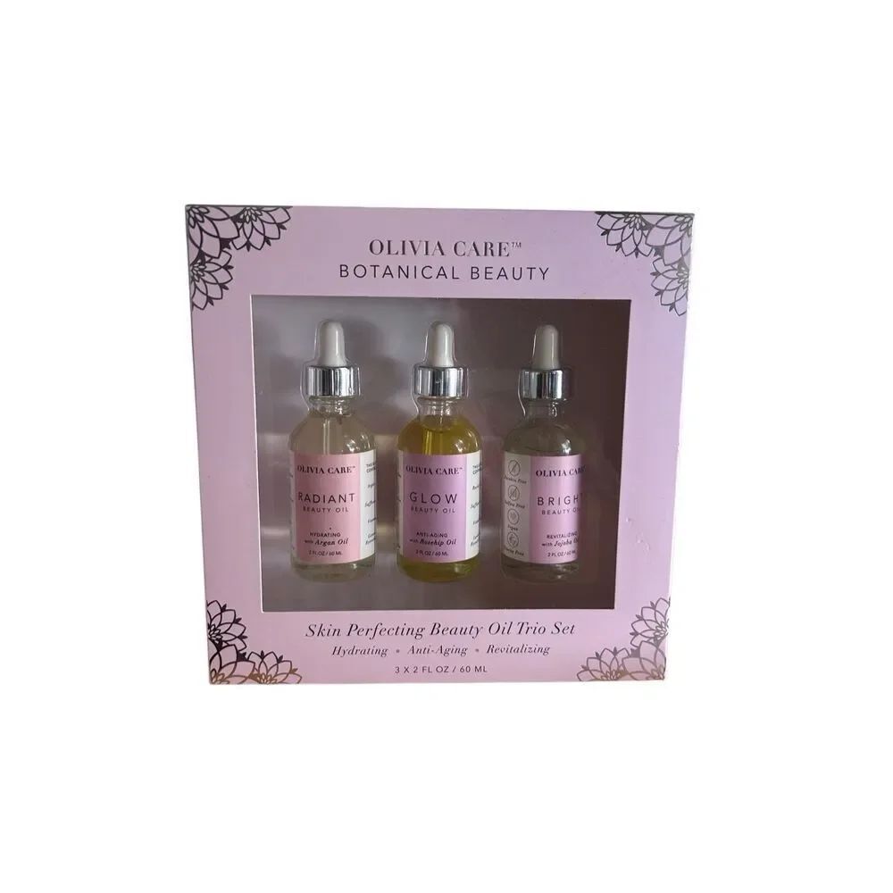 Olivia Care Botanical Beauty Gift Set Radiant Glow Bright Beauty Oil 2oz Each